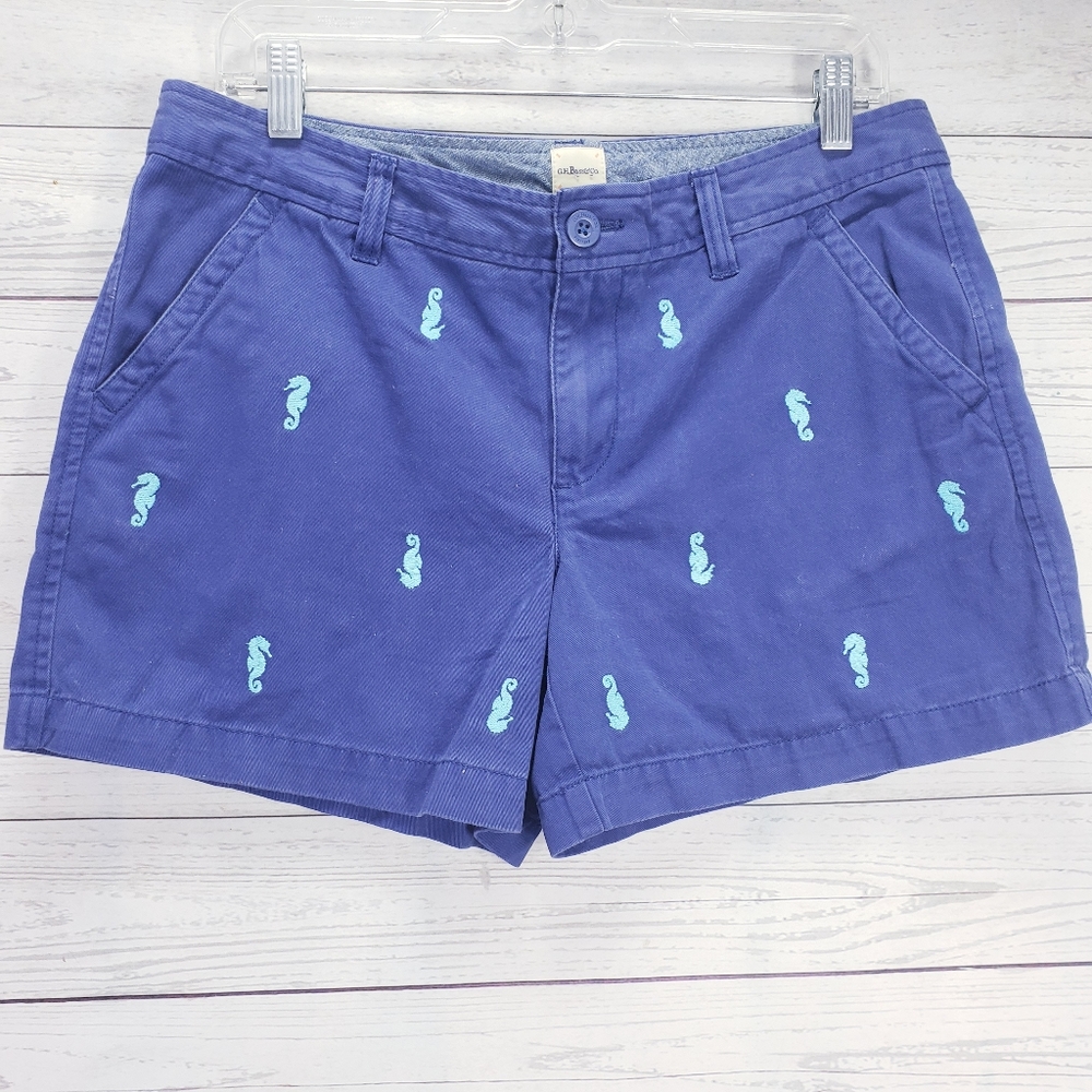 GH Bass & Co Shorts  Blue Seahorse